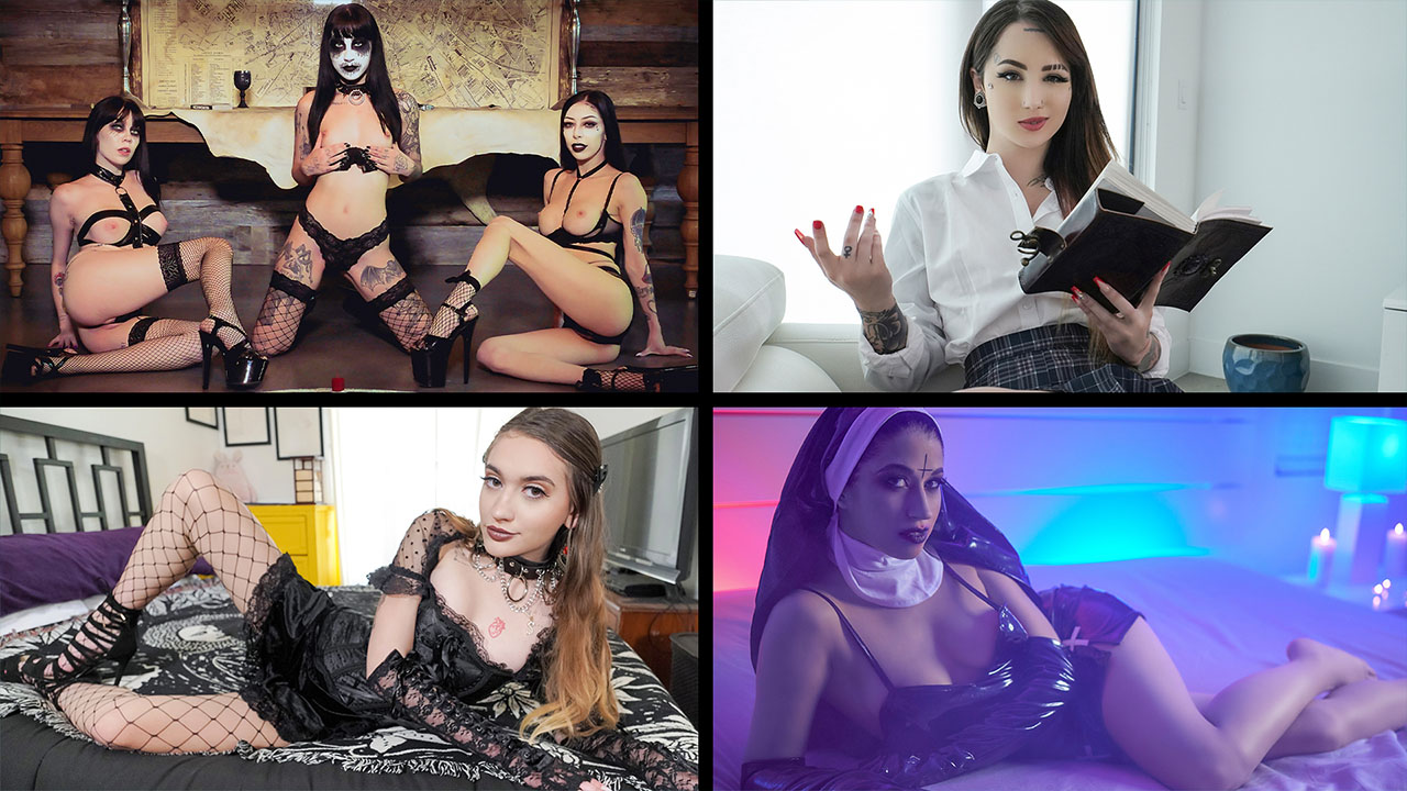 Alex Coal, Jewelz Blu, Harlowe Blue, Val Steele - Goth Girls Compilation